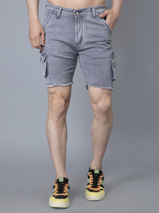 Short cargo gris